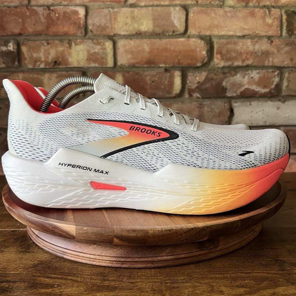 Brooks Hyperion Max 2 Mens 12 Gray Orange Max Cushion Speed Race Running Shoes - Picture 9 of 16